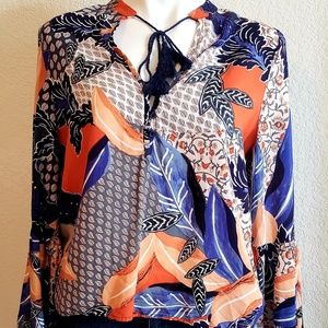 Floral bell sleeve top